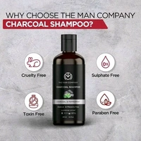 The Man Company Charcoal Shampoo For Oily Scalp To Eliminate Dandruff, Improve Hair Texture (250 Ml) | Peppermint & Clove | Healthy and Shiny Hair