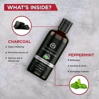 The Man Company Charcoal Shampoo For Oily Scalp To Eliminate Dandruff, Improve Hair Texture (250 Ml) | Peppermint & Clove | Healthy and Shiny Hair