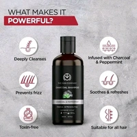 The Man Company Charcoal Shampoo For Oily Scalp To Eliminate Dandruff, Improve Hair Texture (250 Ml) | Peppermint & Clove | Healthy and Shiny Hair