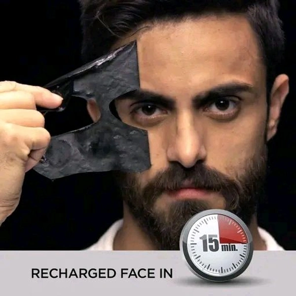 The Man Company Charcoal Face Sheet Mask - 25 ml (Pack of 3) | Anti-Pollution,Unclog pores