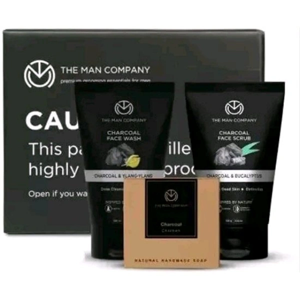 The Man Company CHARCOAL EXPRESS Gift Set of 3 (Charcoal Soap Bar, Charcoal Face Wash,Charcoal Face Scrub) |