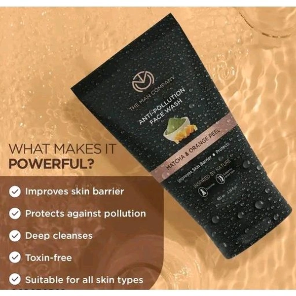The Man Company Anti-Pollution Face Wash - 100ml | Removes Dirt & Impurities | Fights Blackheads, Whiteheads, Dark Spots, Acne & Pimples