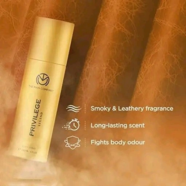 The Man Company Privilege Legend Deodorant for Men - 150ml | Long-Lasting Fragrance Body Spray | Body Deodorant Spray for Men