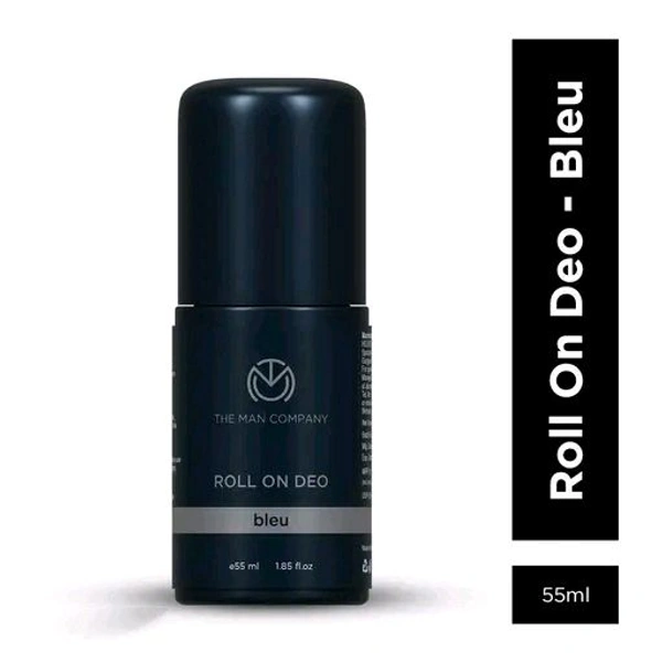 The Man Company Bleu Roll on Deo - 55ML | Long-Lasting Fragrance with 24 Hour Freshness | Prevents Body Odour | Underarm Roll On Perfume for Men
