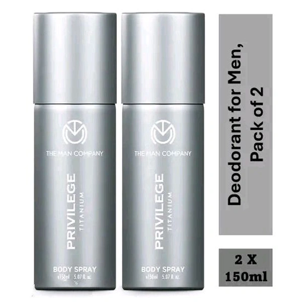 The Man Company Privilege Titanium Deodorant Combo for Men, Pack of 2 X 150ml