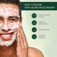 The Man Company Anti-Acne Face Wash For Men- 75ml (Pack of 2) | Clears Pimples & Acne | Oily Skin Types