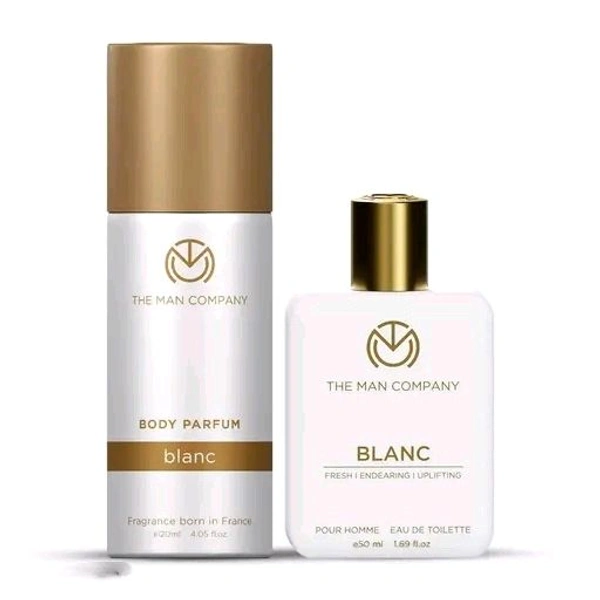 The Man Company Blanc Perfume 50ml & Body Spray 150ml | Premium Long-Lasting Fragrance Duo for Men