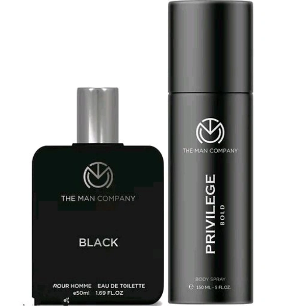 The Man Company Black Perfume 50ml & Bold Deo150ml | Premium Long-Lasting Fragrance Duo for Men