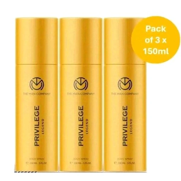 The Man Company Privilege Legend Deodorant Body Spray For Men (150ml X 3 ) with Long-Lasting Fragrance