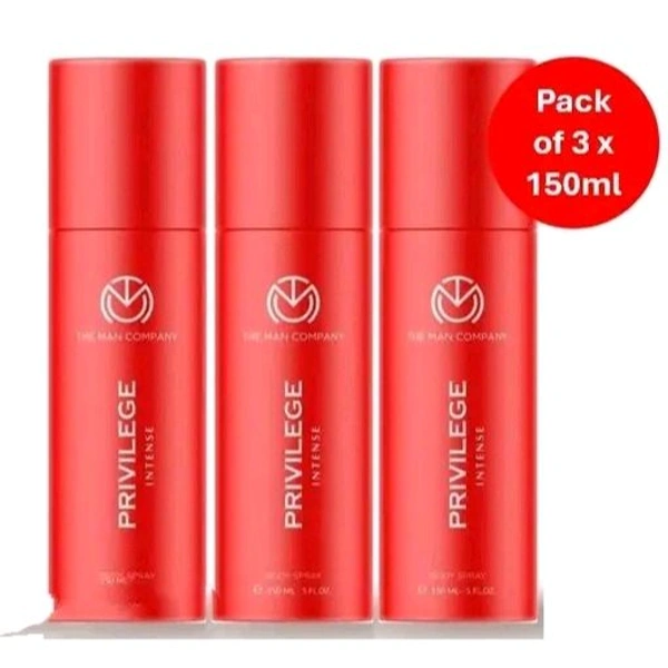 The Man Company Privilege Intense Perfume Body Spray For Men (150ml X 3 ) Long-Lasting Deodorant Spray