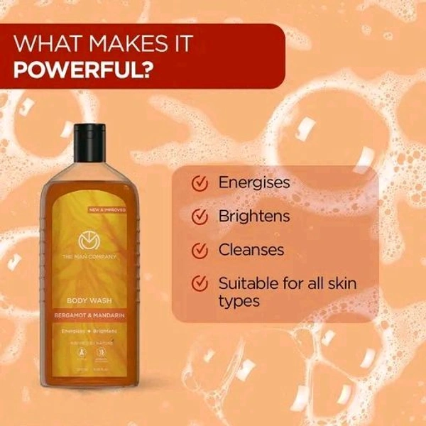 The Man Company Bergamot & Mandarin Body Wash Enriched with Turmeric & Orange Peel Extract For Glowing & Brightening Skin - Toxin-Free - 200 ml