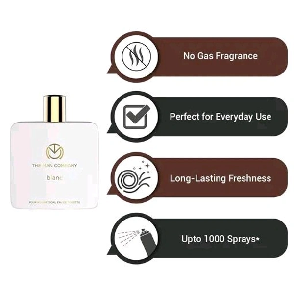 The Man Company Blanc Perfume for Men - 100ml | Premium Long-Lasting Fragrance Body Spray | Citrusy, Exotic, Musky | Gift For Men
