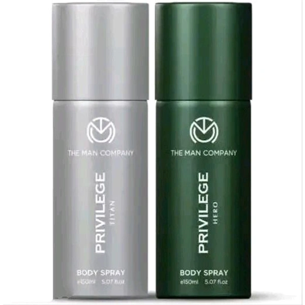 The Man Company Privilege Hero & Titan | Long-Lasting Body Spray | Everyday Use Deodorant For Men - 150ml (Pack of 2)