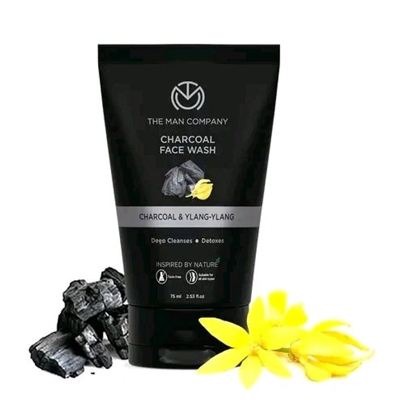 The Man Company Charcoal Face Wash | Anti Pollution, Acne Oil Control | Deep Cleansing | Blackheads Removal | All Skin Types - 75 ml