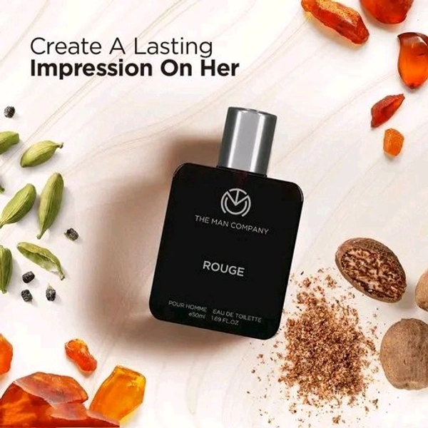 The Man Company Rouge EDT - 50ml | Perfume For Men | Premium Long-Lasting Fragrance | Citrusy, Spicy & Woody | Gift For Men