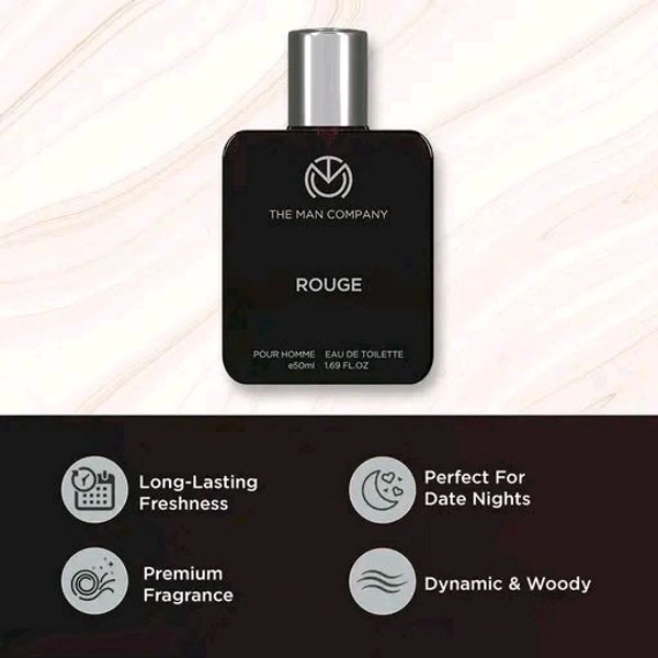 The Man Company Rouge EDT - 50ml | Perfume For Men | Premium Long-Lasting Fragrance | Citrusy, Spicy & Woody | Gift For Men