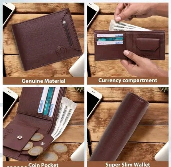 TnW Men's Artificial Leather Wallet with 7 Detachable Card Holder - Brown