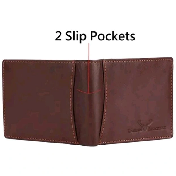 Urban Leather Carter Brown Mens Leather Wallet Leather Wallet for Mens with RFID Blocking Mens Wallet - Brown