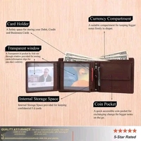 Urban Leather Carter Brown Mens Leather Wallet Leather Wallet for Mens with RFID Blocking Mens Wallet - Brown