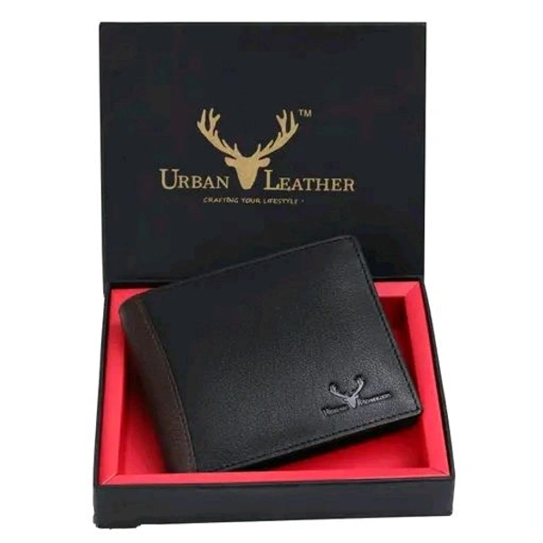 Urban Leather Logan Black Mens Leather Wallet Leather Wallet for Mens with RFID Blocking Mens Wallet - Black