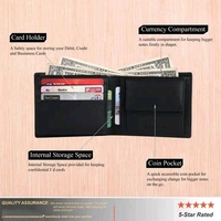 Urban Leather Logan Black Mens Leather Wallet Leather Wallet for Mens with RFID Blocking Mens Wallet - Black