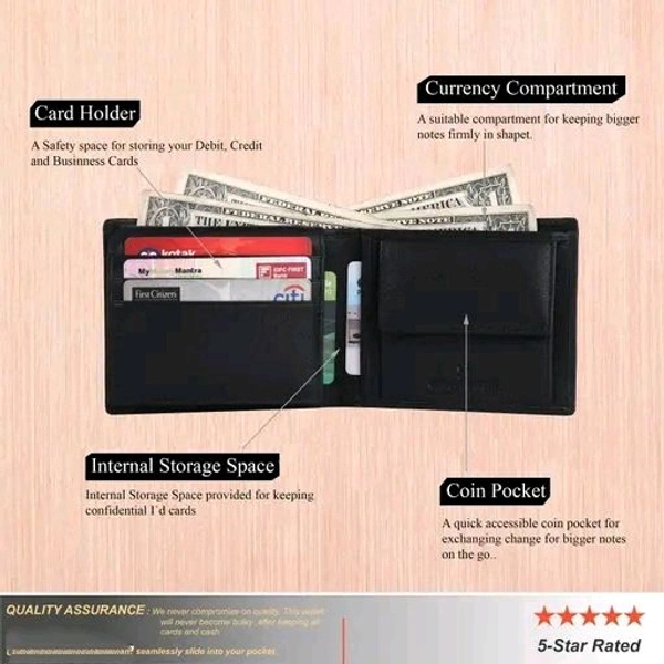 Urban Leather Logan Black Mens Leather Wallet Leather Wallet for Mens with RFID Blocking Mens Wallet - Black