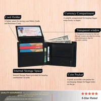 Urban Leather Logan Black Mens Leather Wallet Leather Wallet for Mens with RFID Blocking Mens Wallet - Black