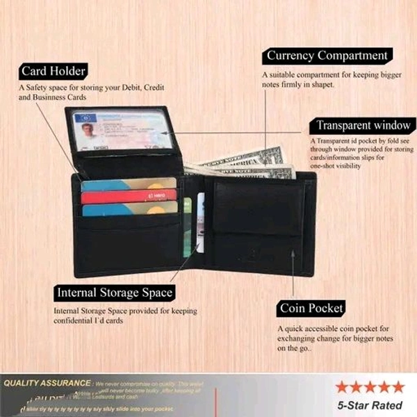 Urban Leather Logan Black Mens Leather Wallet Leather Wallet for Mens with RFID Blocking Mens Wallet - Black