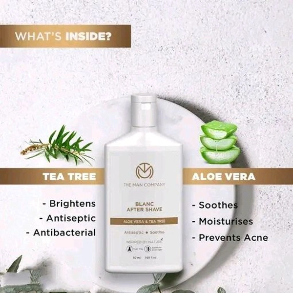 The Man Company Blanc After Shave Lotion - 50ml | Aloe Vera & Tea Tree