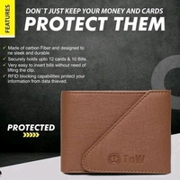 TnW Men's Artificial Leather Designer Wallet with Flap Closure // Men's Brown Artificial Leather Wallet - Brown