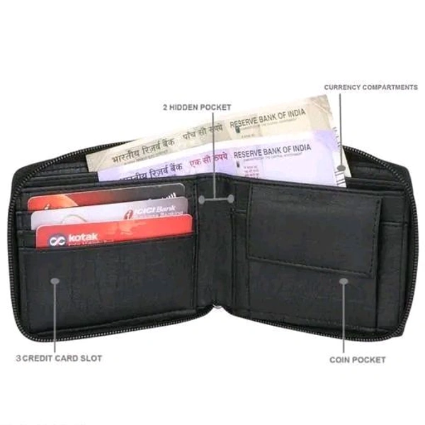 TnW Small Women's Wallet -PU Leather Multi Wallets | Credit Card Holder | Coin Purse Zipper  (Black) - Black