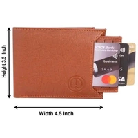 Trendy Men Brown Two Fold Leather Wallets - Brown