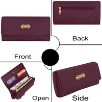 Women's and Girl's Synthetic PU-Leather Mobile Hand Clutch Handbag Handwallet Purses - Maroon