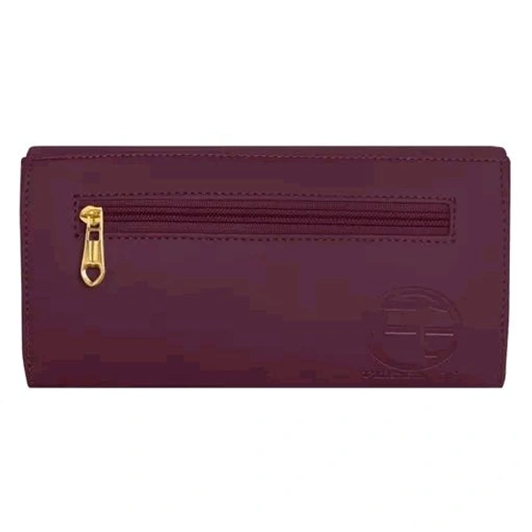 Women's and Girl's Synthetic PU-Leather Mobile Hand Clutch Handbag Handwallet Purses - Maroon