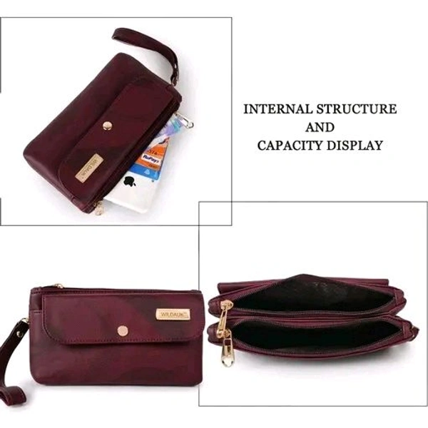 WILDAUK  Casual, Formal, Party Maroon Clutch - Maroon