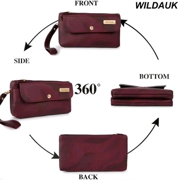 WILDAUK  Casual, Formal, Party Maroon Clutch - Maroon