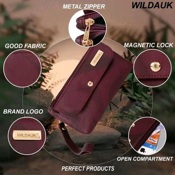 WILDAUK  Casual, Formal, Party Maroon Clutch - Maroon