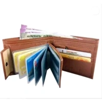 New Design Men Faux Leather wallet || Brown Wallet ||  Men Purse || wallet for men - Orange