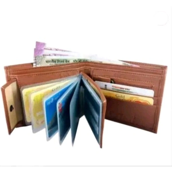 New Design Men Faux Leather wallet || Brown Wallet ||  Men Purse || wallet for men - Orange