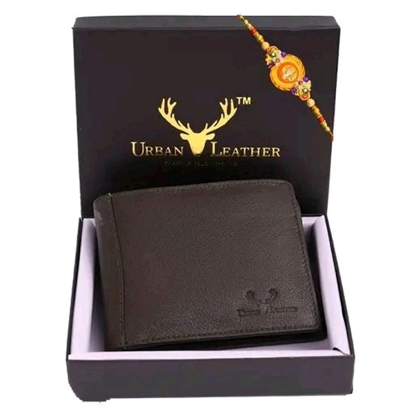 Urban Leather  Stylish RFID Men's Wallet with Rakhi: The Perfect Gift for Brother  | Gift for Men