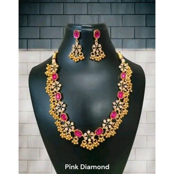 jewellery(Gold Plated Green-Pink Diamond)