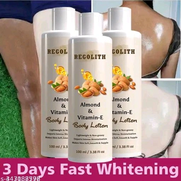 Regolith Almond & Vitamin -E Body Lotion Skin Whitening Body Lotion for Dry Skin Protection with Almond Oil & Vitamin E. 100ML(Pack of 3)