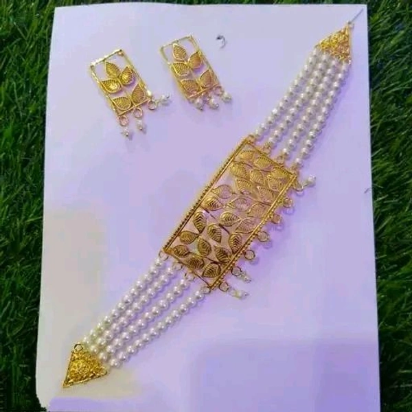 minakari gold choker necklace