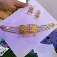 minakari gold choker necklace