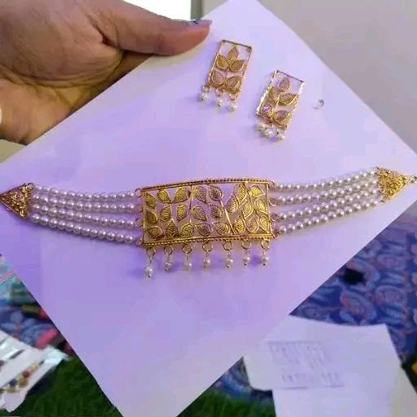 minakari gold choker necklace