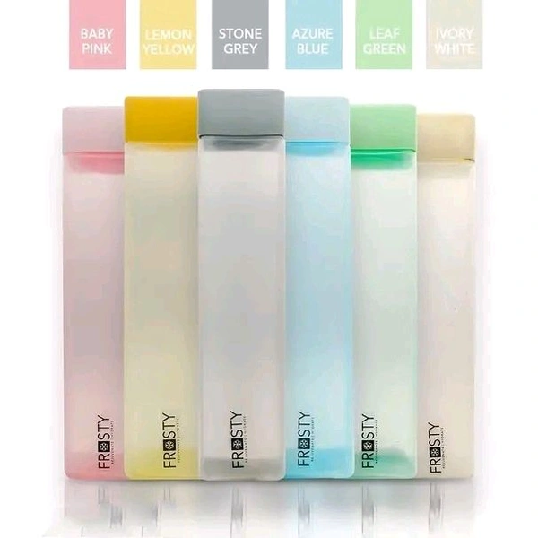 Frosty Plastic Food Grade Fridge Square Water Bottle Gift Set(6 pieces, 1L,Assorted)