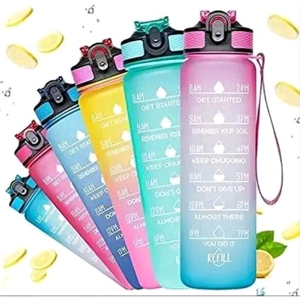 Indigo Water Bottle - 800ml Motivational Time Marker, LeakproofDurable BPA-Free Non-Toxic Sipper Water Bottle for Office, Gym & School (800 ml, Pack of 1, Multicolor)