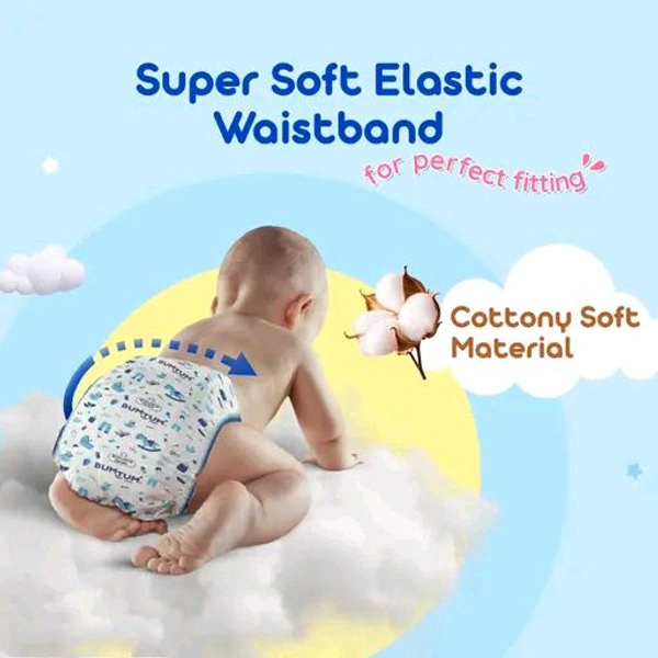 Bumtum Baby Diaper Pants, New Born, 40 Count, Double Layer Leakage Protection Infused With Aloe Vera, Cottony Soft High Absorb Technology (Pack of 1) - XS