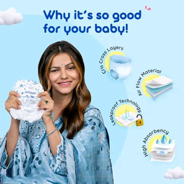 Bumtum Baby Diaper Pants, XXXL 24 Count, Double Layer Leakage Protection Infused With Aloe Vera, Cottony Soft High Absorb Technology (Pack of 1) - XXXL