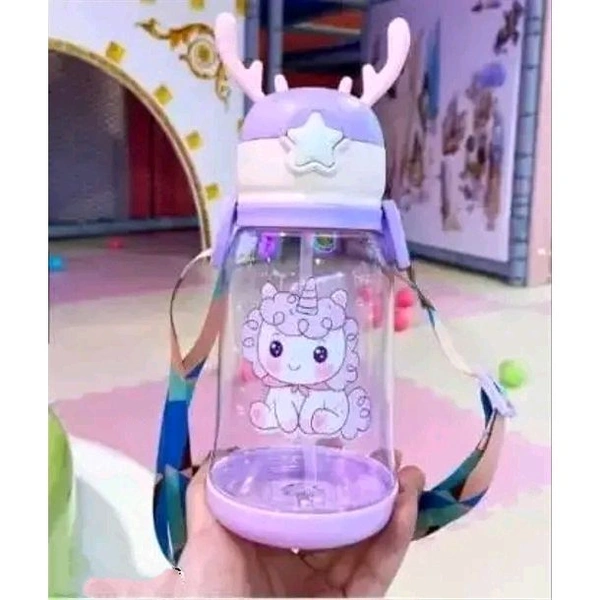 ARB Cartoon Design 2 in 1 Sipper Water Bottle for school Kids Toddlers with Lock cap (Multicolor)